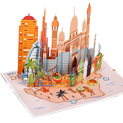 180° Dimension Turn Diagram Pop-up Greeting Card
