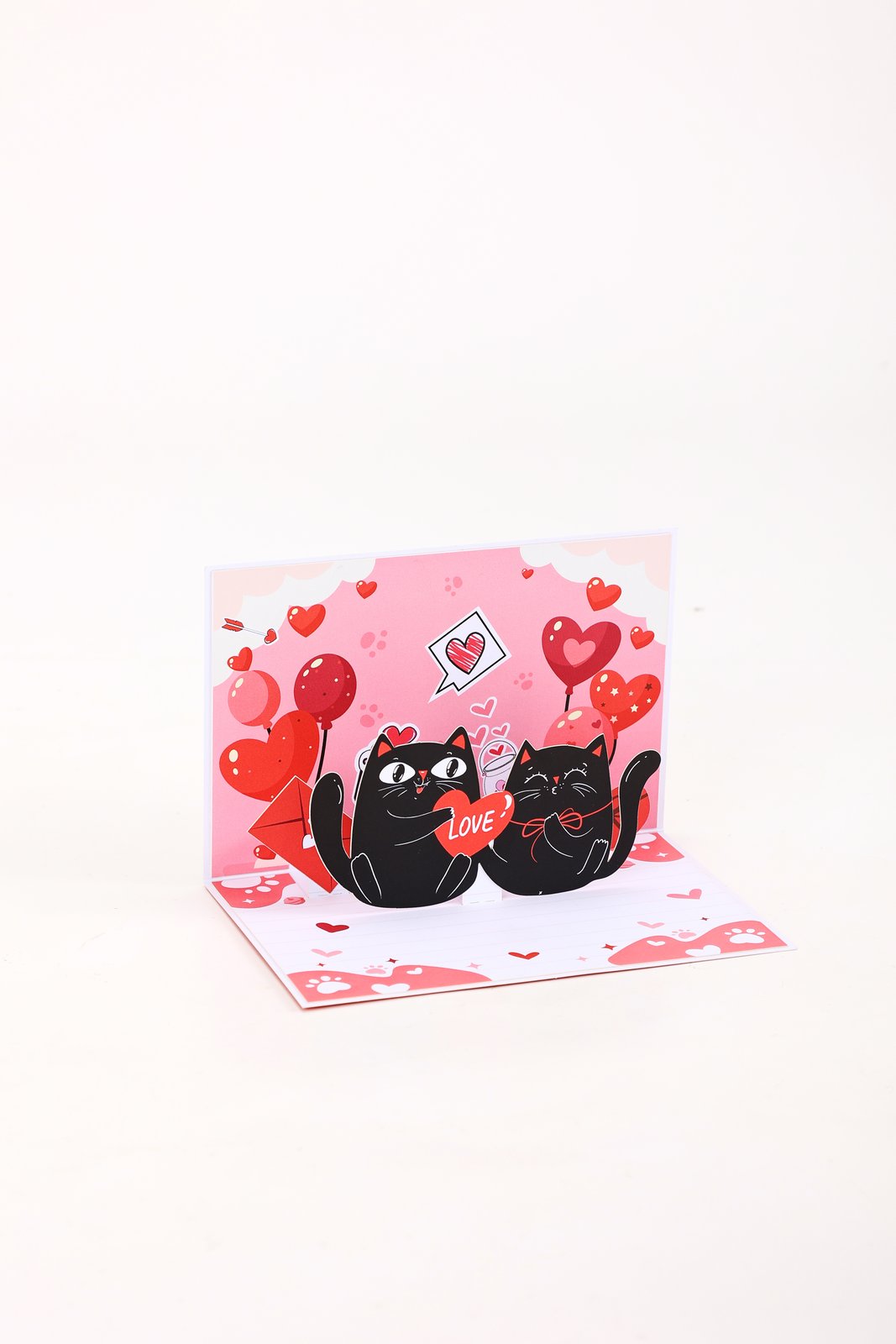90° Cat Love Greeting Card