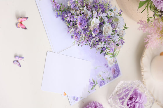Mixed Wedding Flower Bouquet Pop Up Card