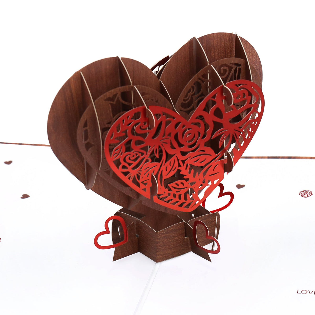 Wooden Heart 3D Pop Up Card