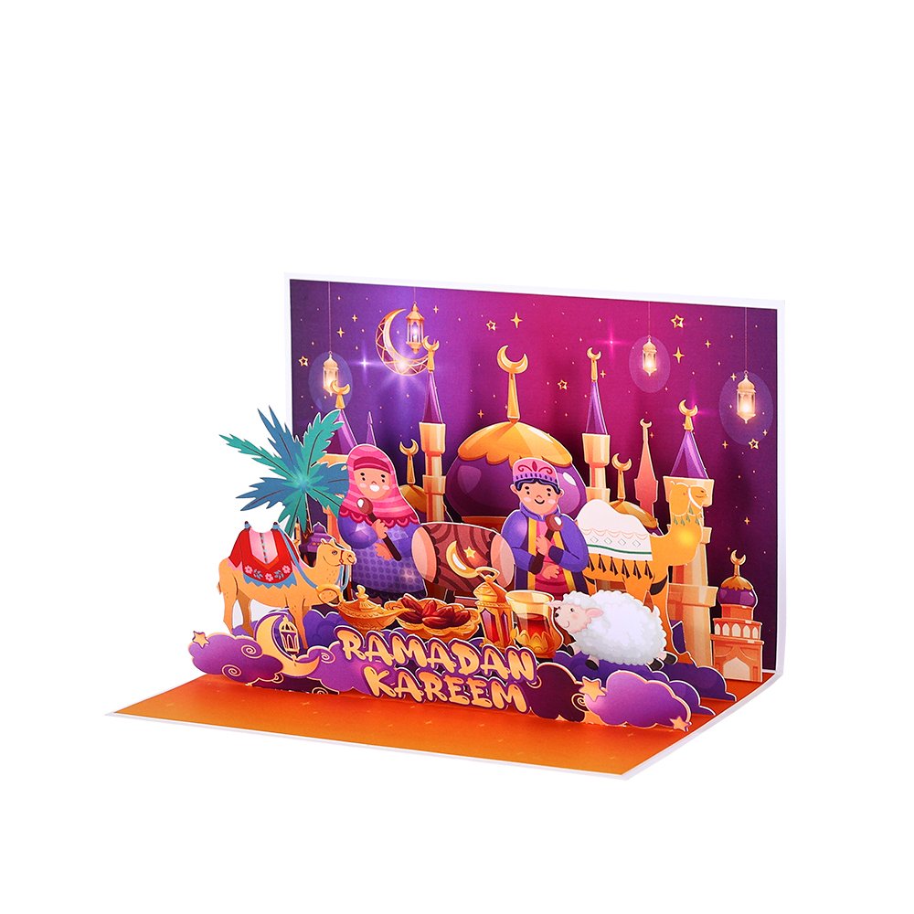 Purple Ramadan 90° 3D Pop Up Card