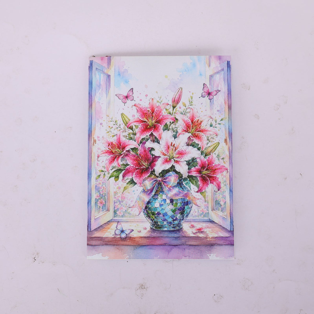Purple Lily Flower Greeting Card