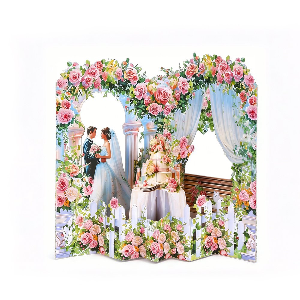 Rose Arch Wedding 3D Pop Up Card