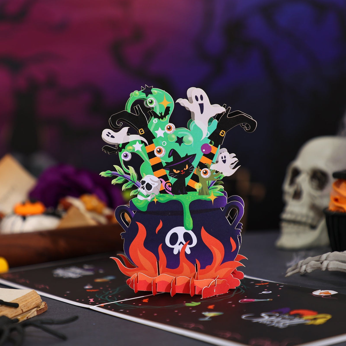 Halloween Cauldron 3D Pop Up Card