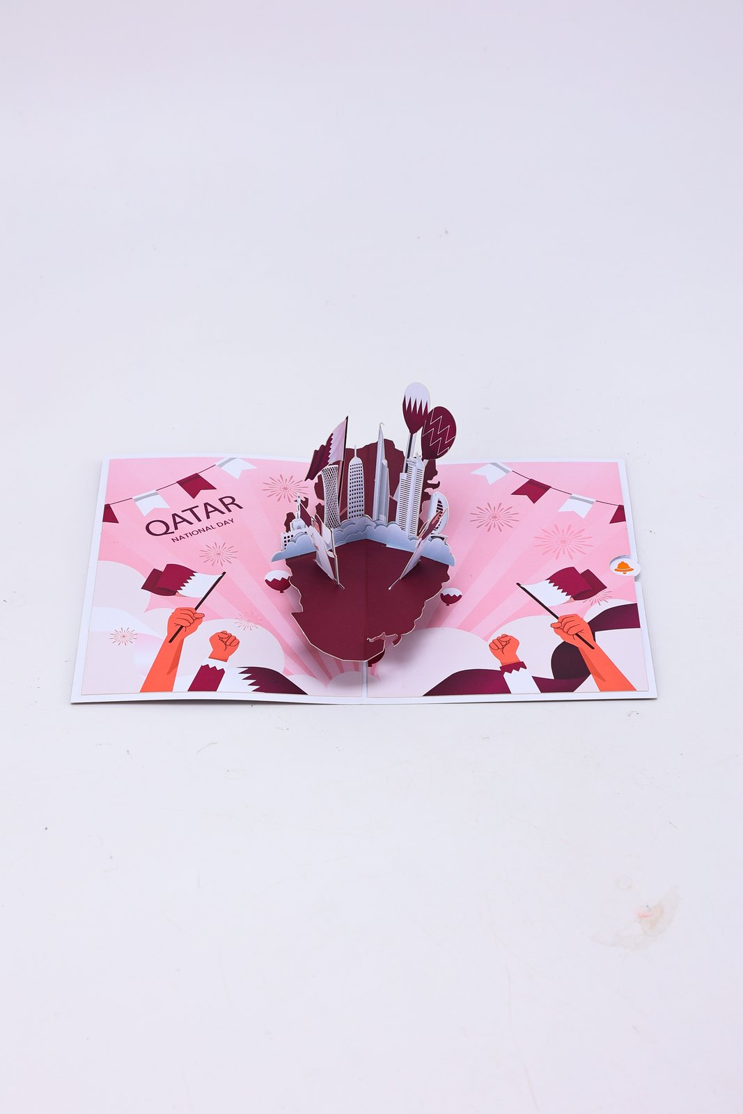 Qatar National Day Map 3D Pop Up Card