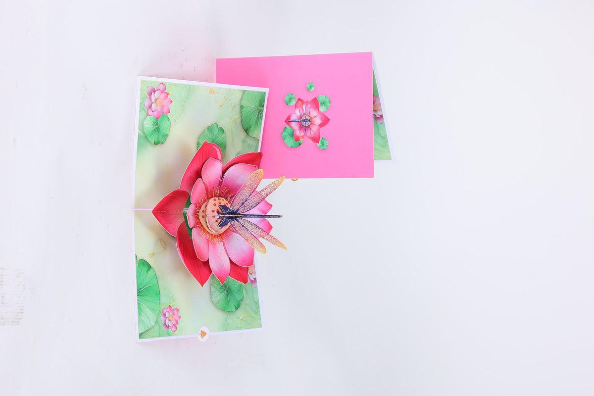 Lotus Dragonfly 3D Pop Up Card