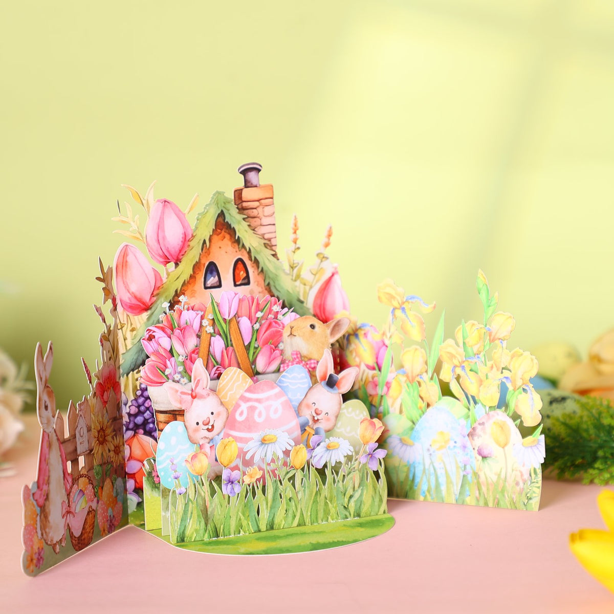 Vintage Easter Double Door 3D Pop Up Card