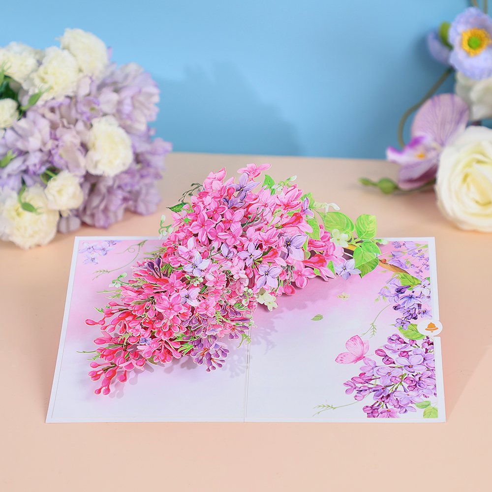Pink Wisteria Flip Pop Up Card