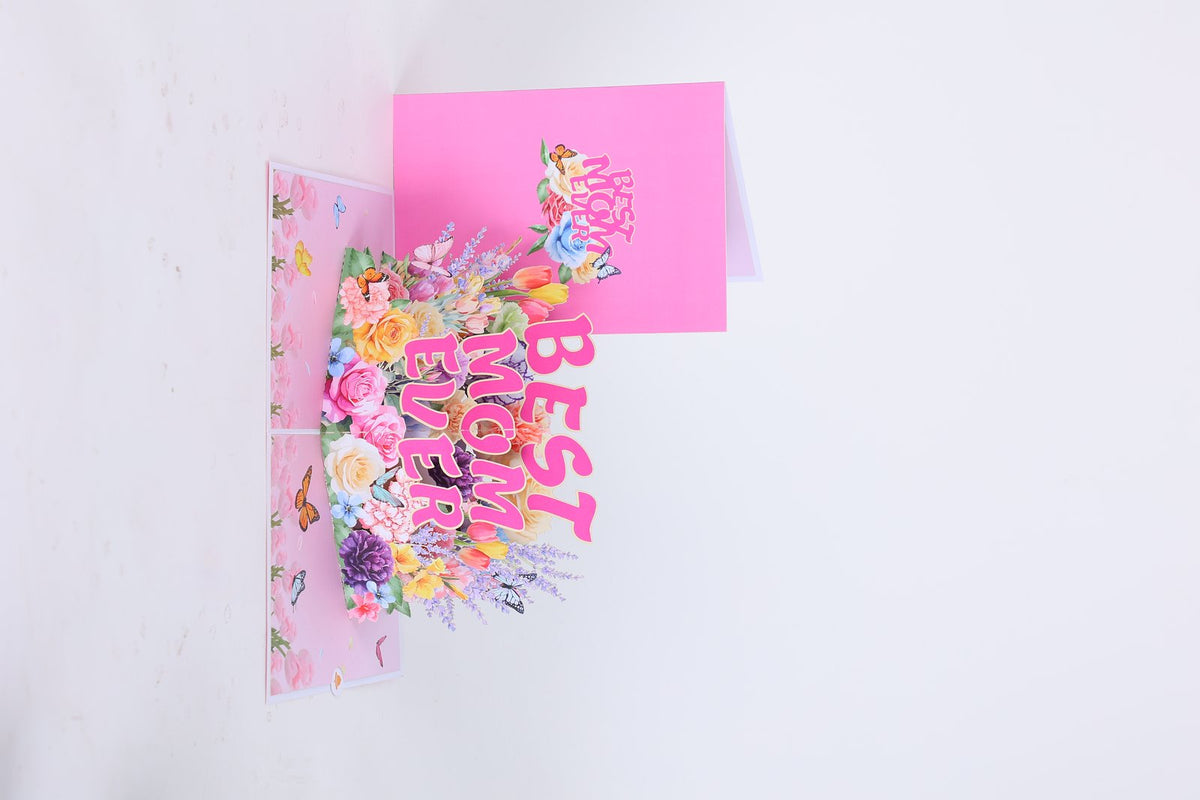 Best Mom Ever Floral 3D Pop Up Card