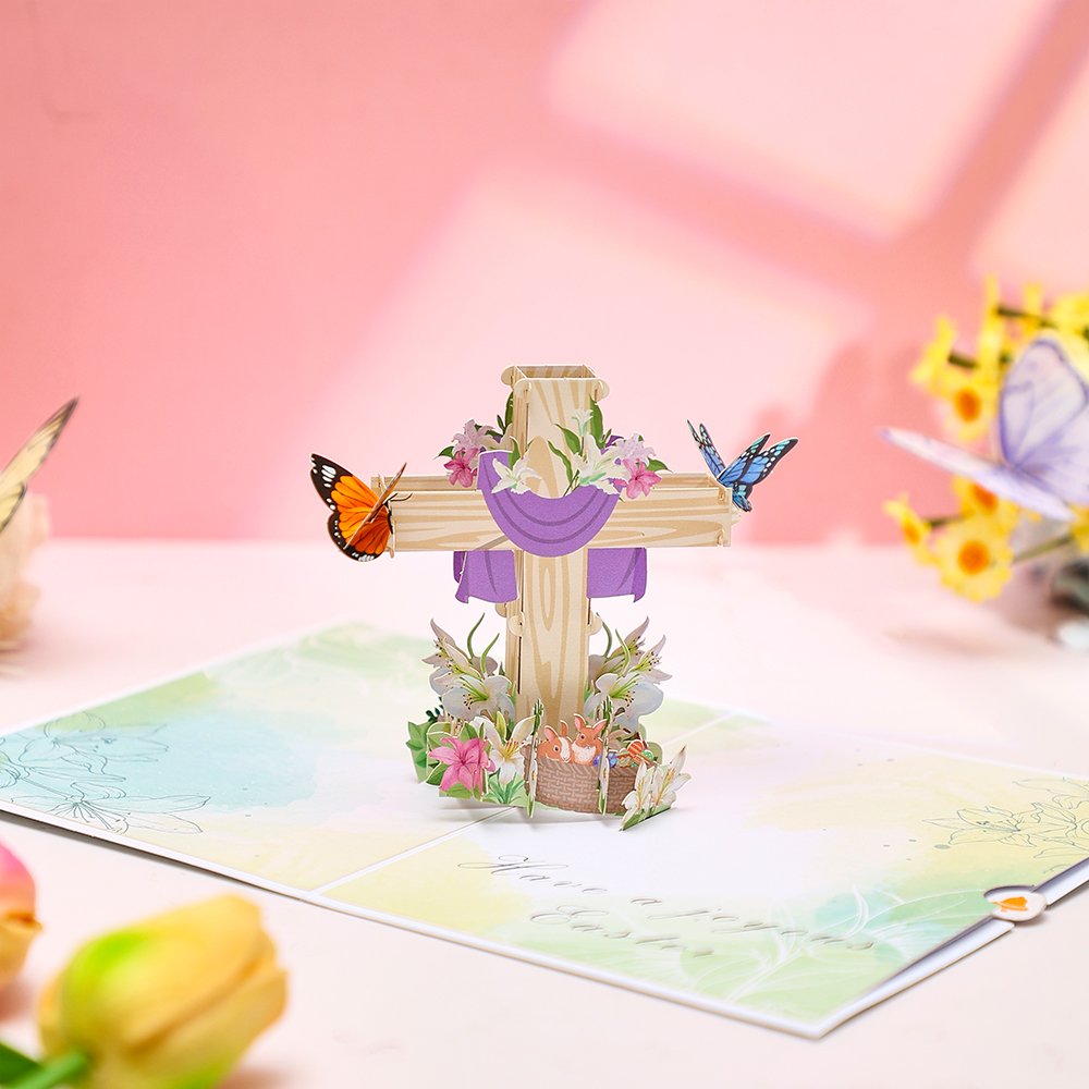 Easter Floral Flip Pop Up Card