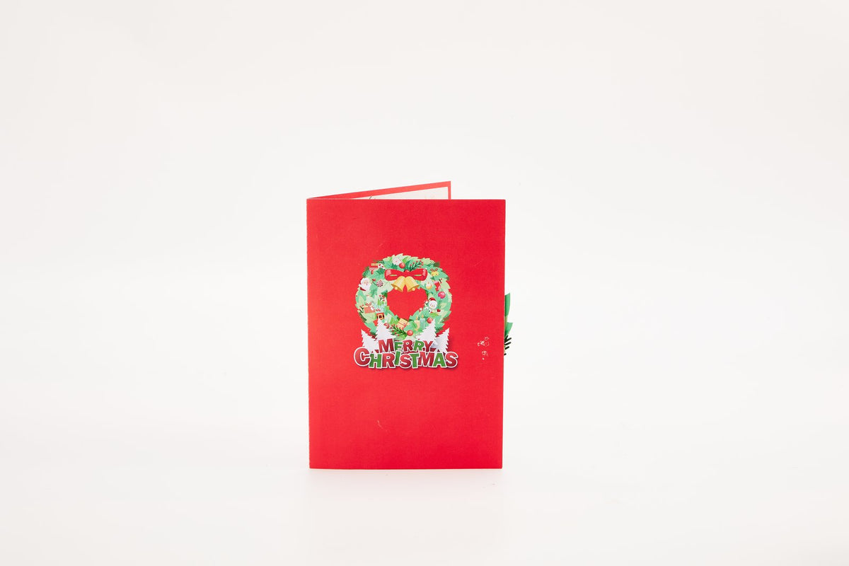 Christmas Floral Wreath Pop Up Card
