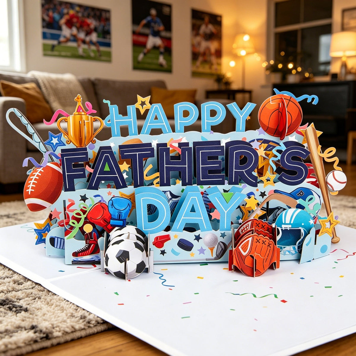 Happy Father's Day Pop-Up Card (Sports)