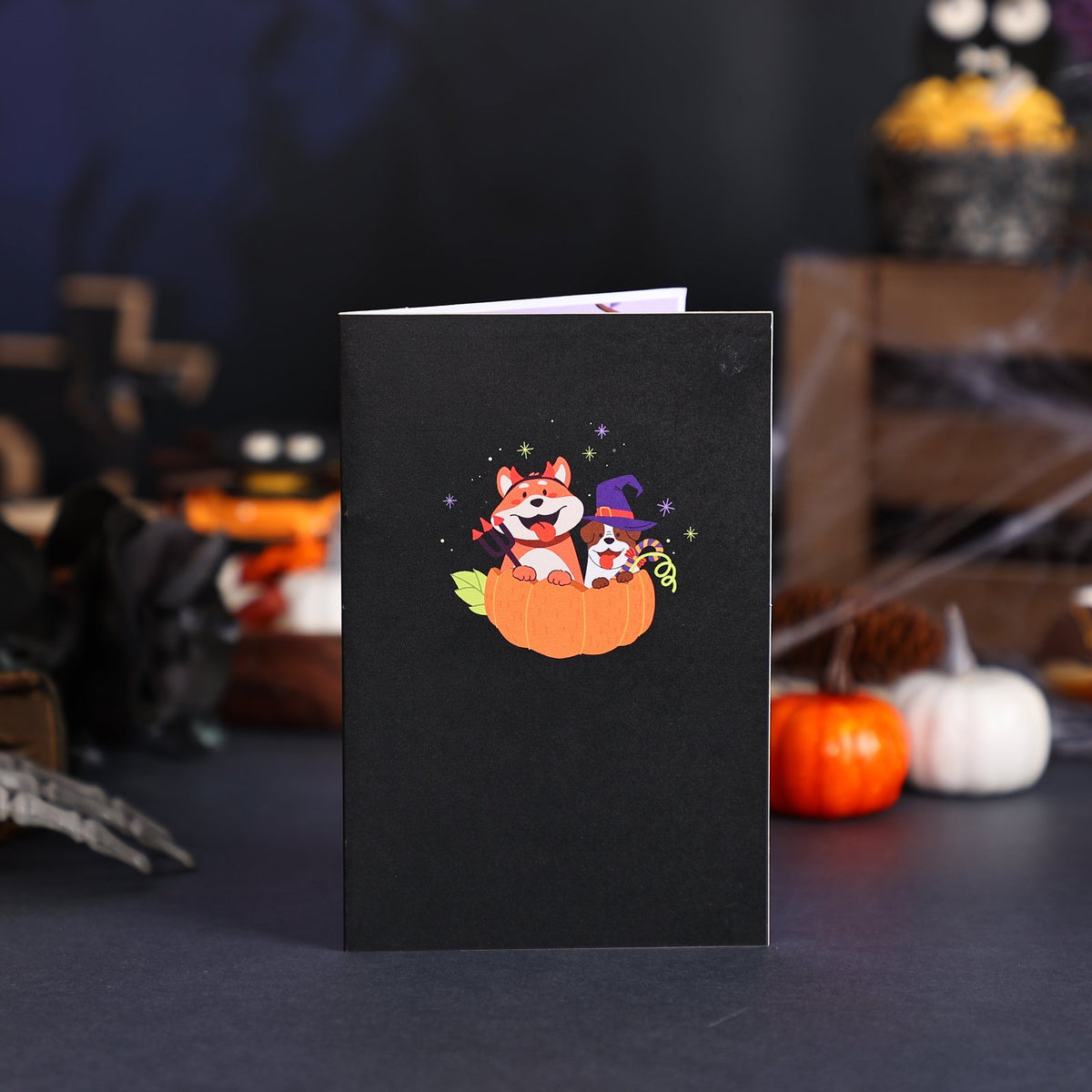 Puppy Halloween Box 3D Pop Up Card