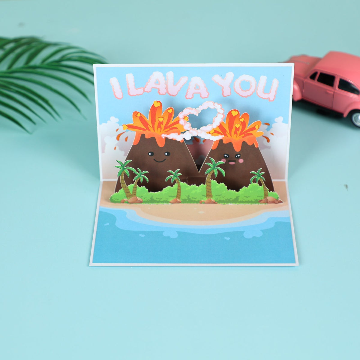Love You Volcano 3D Pop Up Card