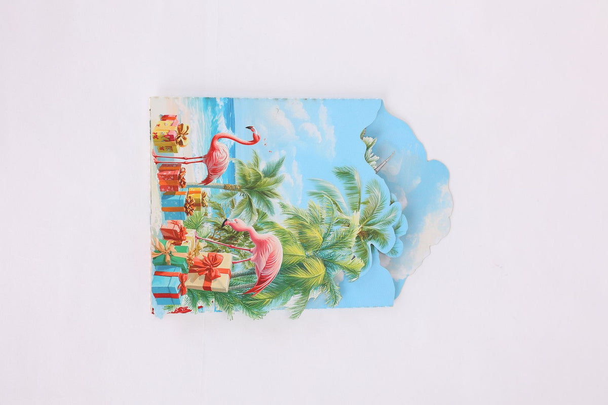 Flamingo Beach 3D Pop Up Card