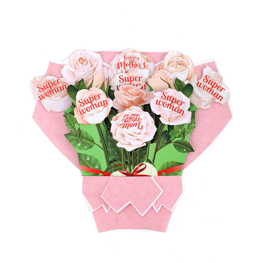 Large Champagne Rose Bouquet Mother's Day Card