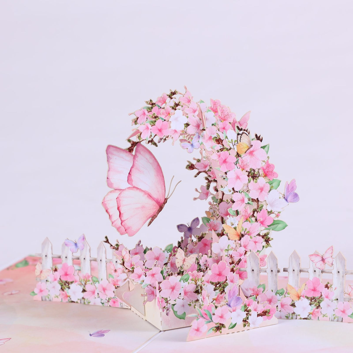 Pink Butterfly Crescent Moon 3D Pop Up Card