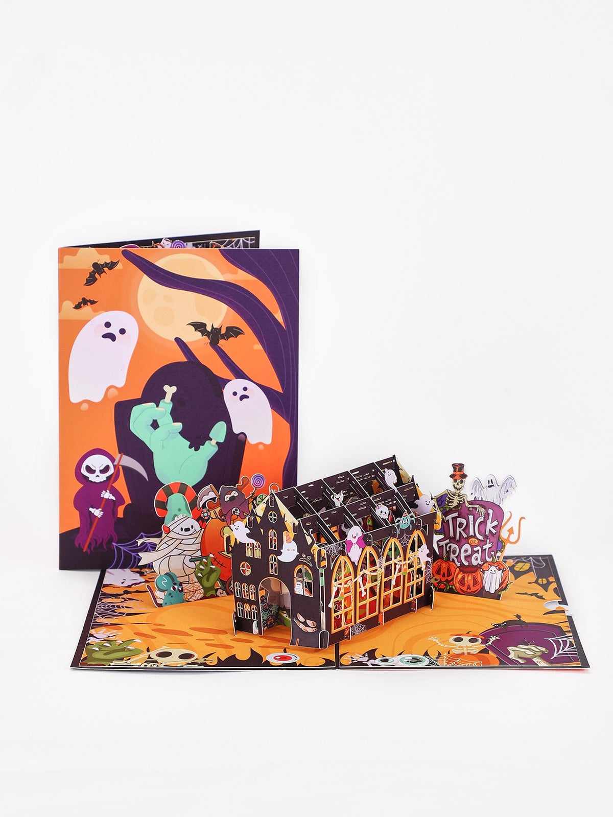 Halloween Cactus Ghost Flip Pop Up Card