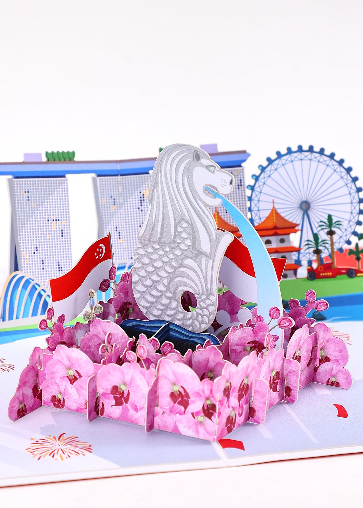 Singapore Skyline 3D Pop-Up Card LandmarksTravel Souvenir Greeting Card