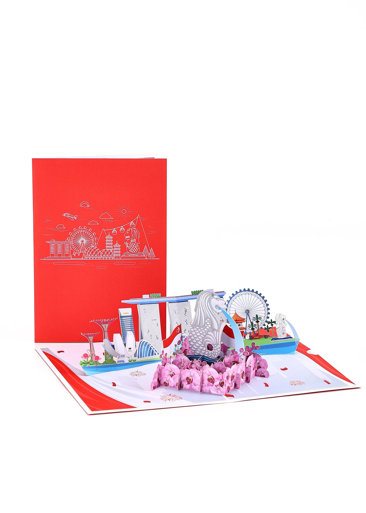 Singapore Skyline 3D Pop-Up Card LandmarksTravel Souvenir Greeting Card