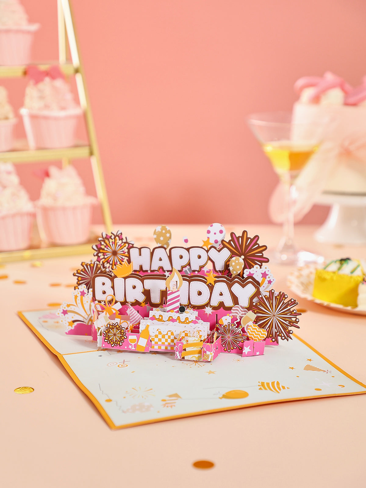 Manufacture Festive Greeting Card Fireworks Birthday 3D Pop-Up Card