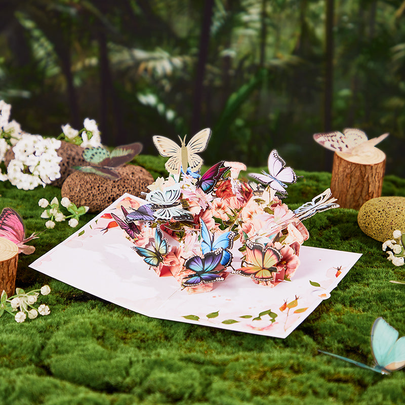 Butterfly Flower Cluster 3D Pop Up Card