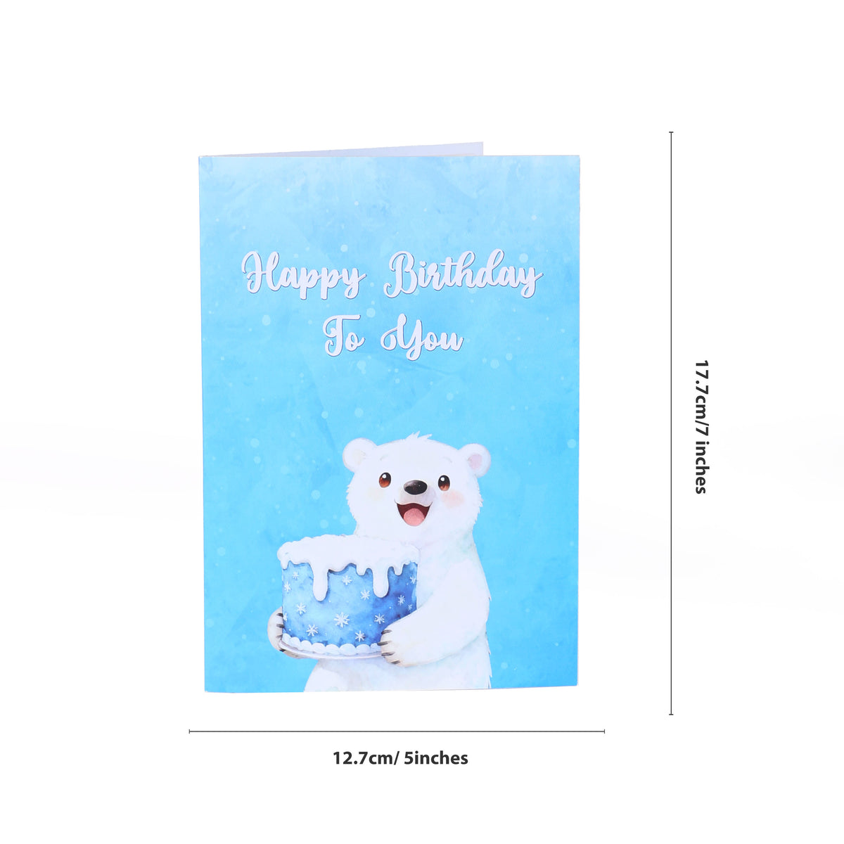Bulk Supply Polar Bear Happy Birthday 3D Pop-Up Greeting Card Unique Cake Design Gift