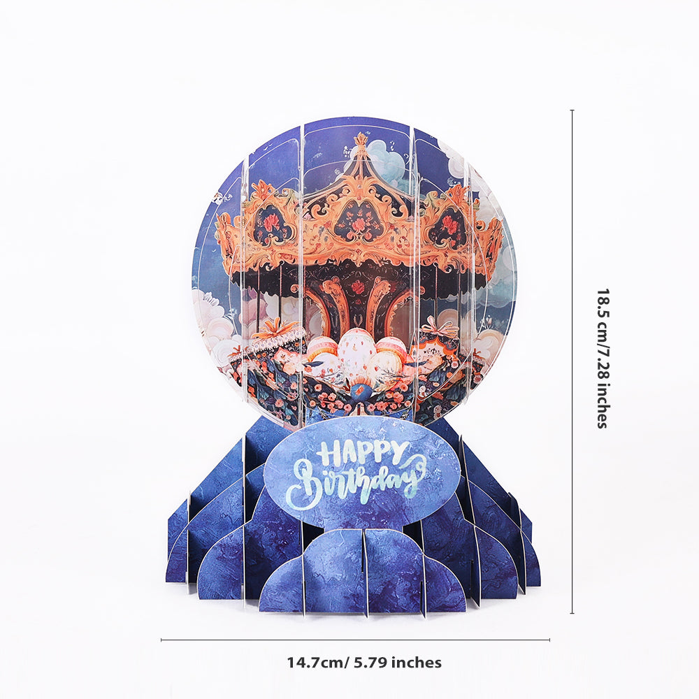 Cost-Effective Carousel 3D Pop-Up Card Magical Crystal Ball Birthday Desk Decor