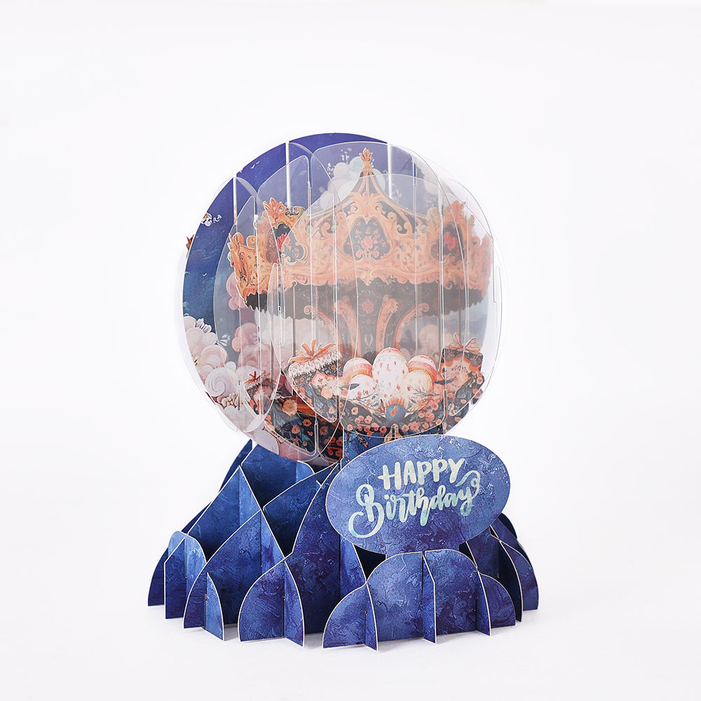 Cost-Effective Carousel 3D Pop-Up Card Magical Crystal Ball Birthday Desk Decor