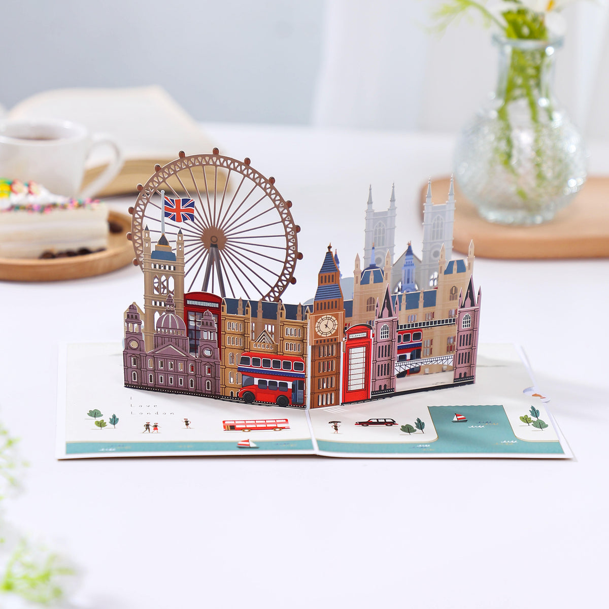 London City Skyline 3D Pop Up Greeting Card - Iconic Landmarks Keepsake