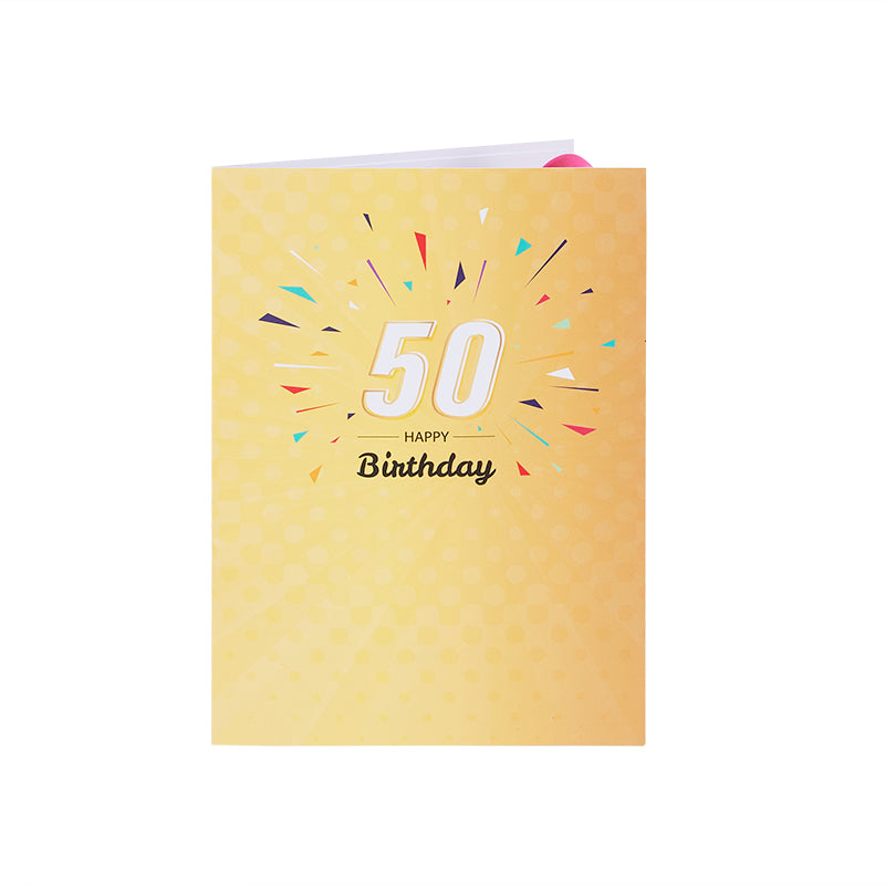 50th Birthday Light & Music 3D Pop Up Card
