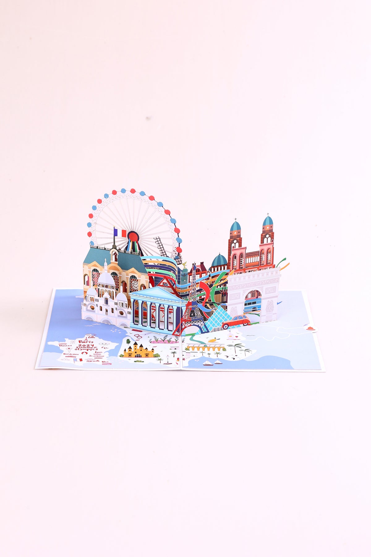 Paris 2024 Olympic 3D Pop-Up Card – Eiffel Tower Stadium & Olympic Landmarks | Limited Edition Souvenir