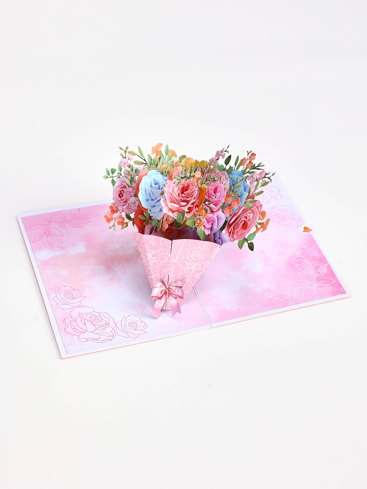 High Quality Colorful Mixed Flower Bouquet 3D Pop-Up Card Competitive Price Greeting Card