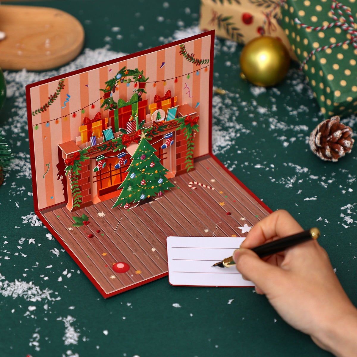 Christmas Fireplace Greeting Card