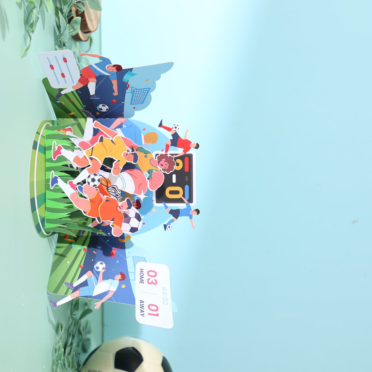 Soccer Party Double Door 3D Pop Up Card