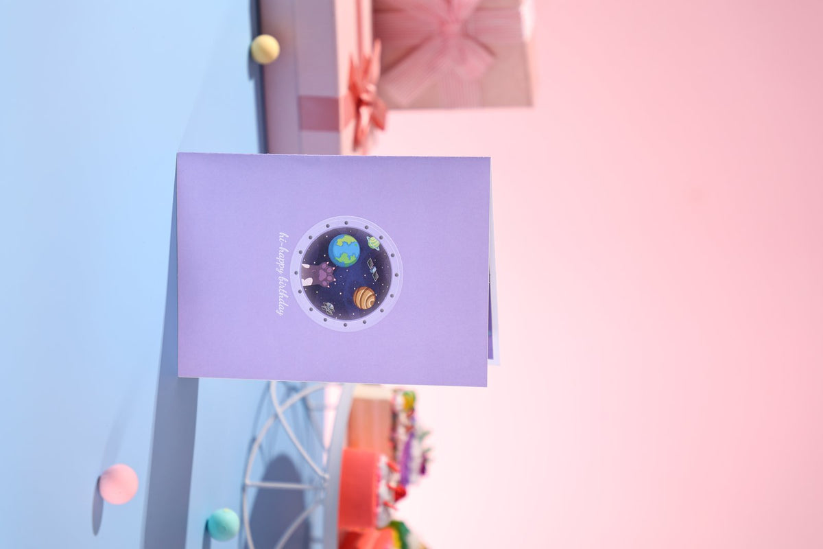 Space Cat Music 3D Pop Up Card