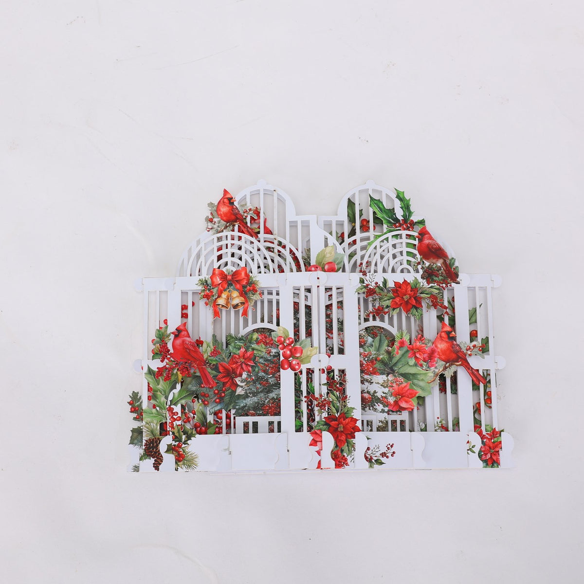White Flower Arch Christmas Greeting Card