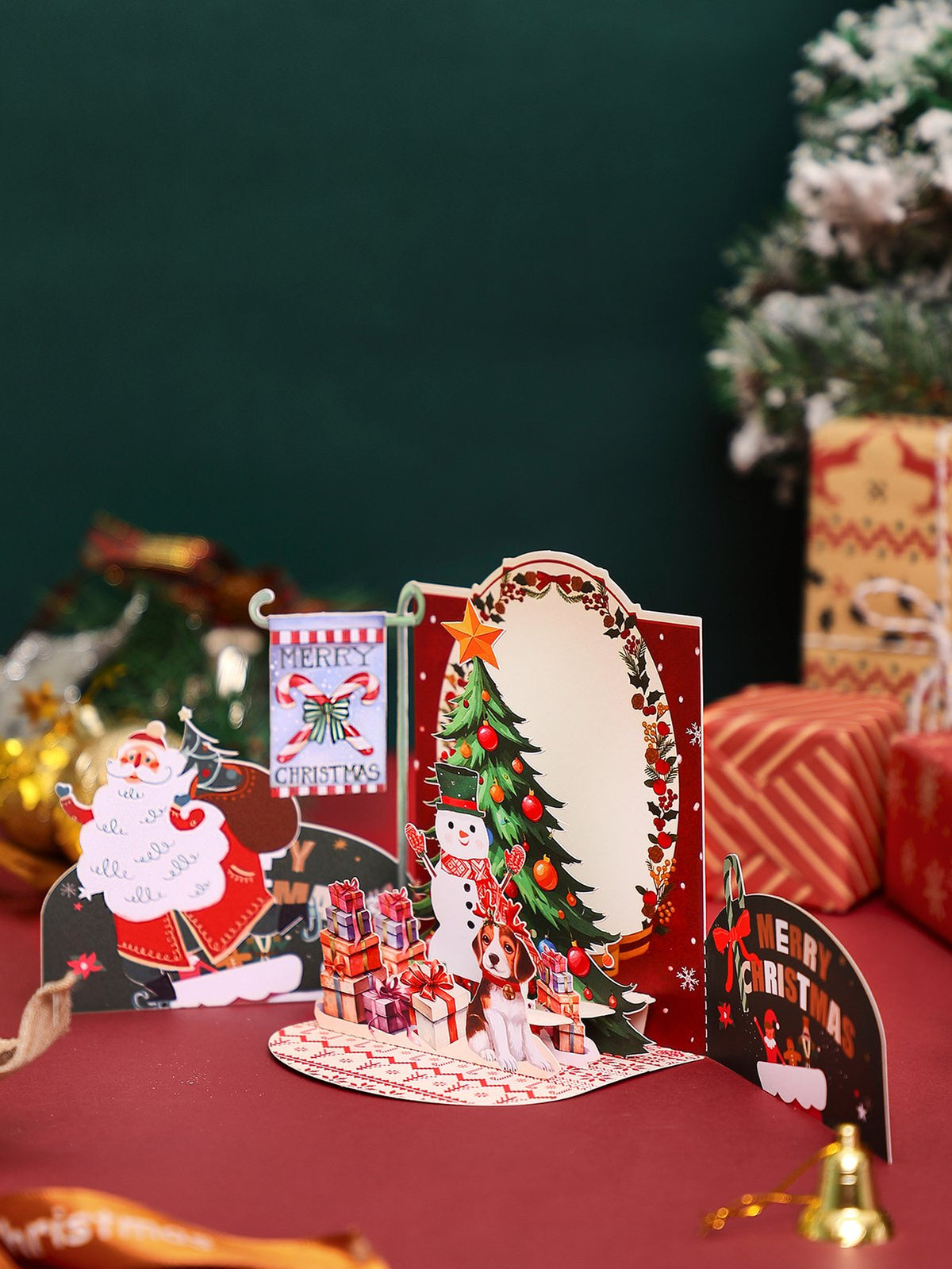 Christmas Snowman Christmas Tree Arch 3D Pop Up Card