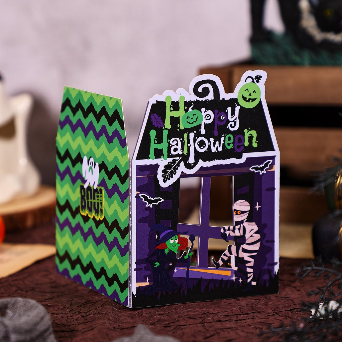 Halloween Pumpkin Open Door Card