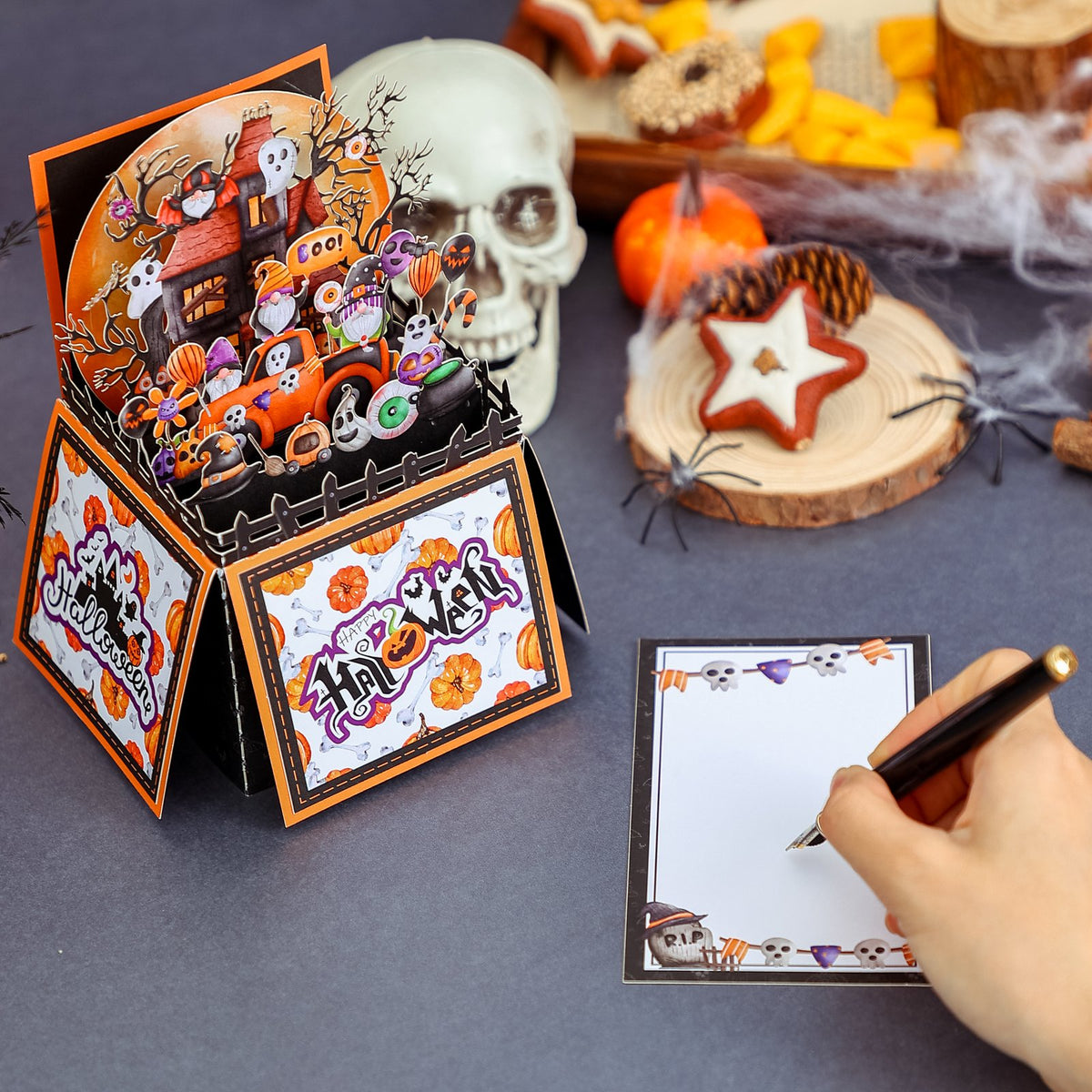 Halloween Gnome Box Orange Card