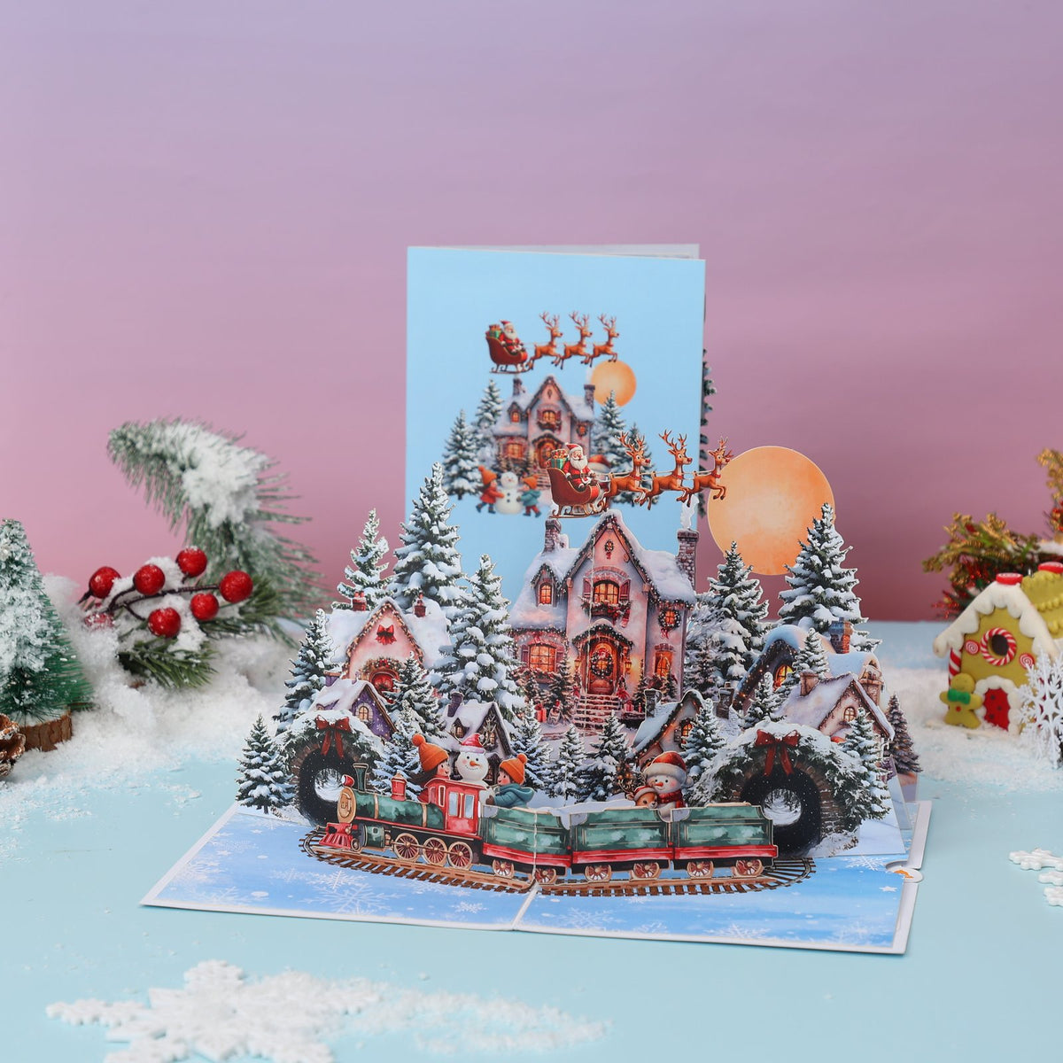 Christmas Reindeer Snowfield Greeting Card
