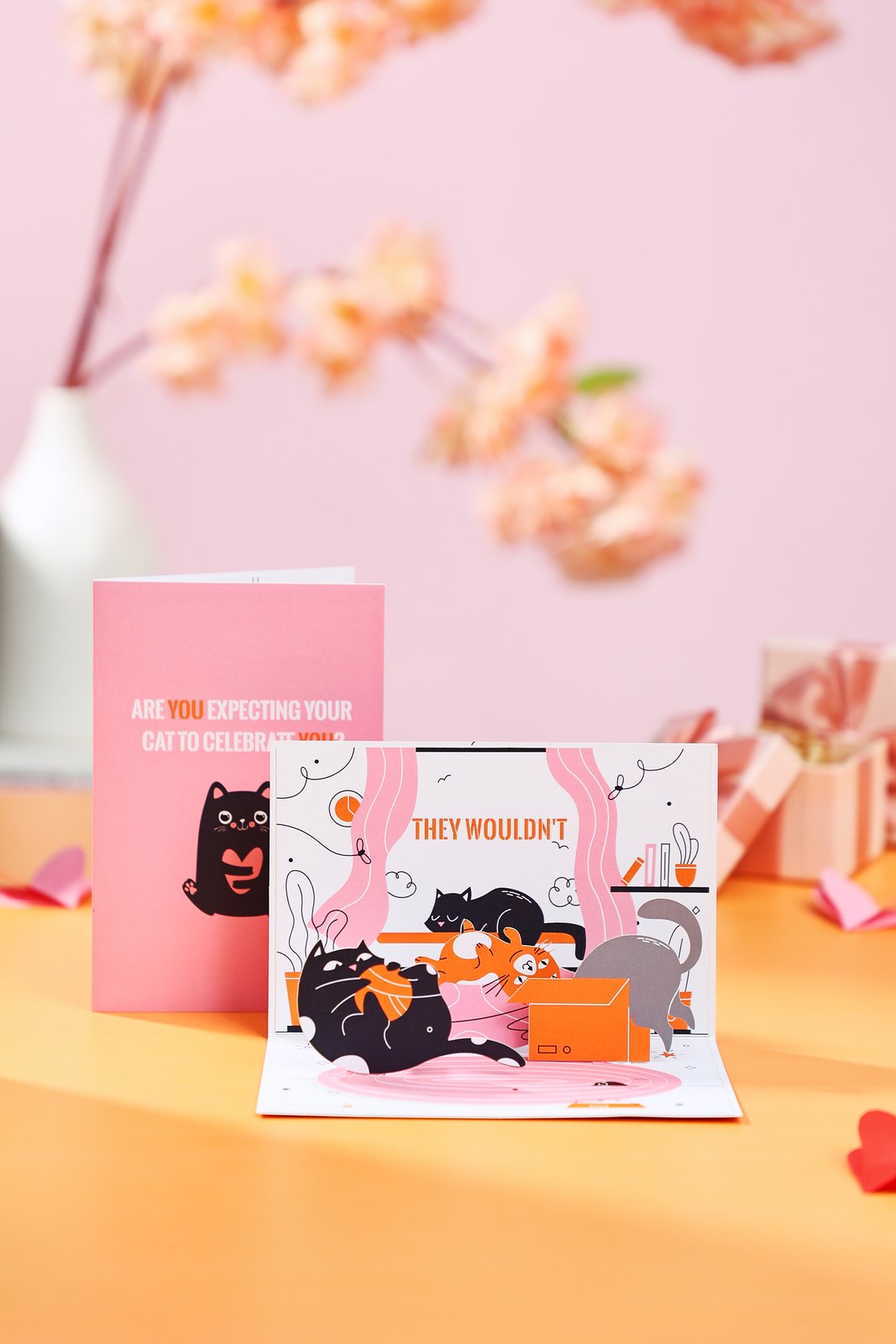90° Cat Birthday Greeting Card
