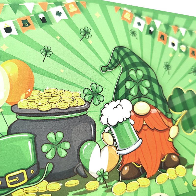 St. Patrick's Day Gnome Flip Pop Up Card