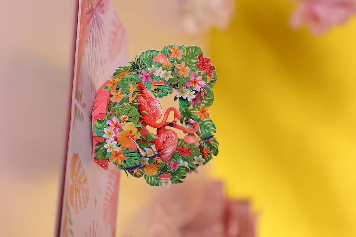 Heart Flamingo Greeting Card