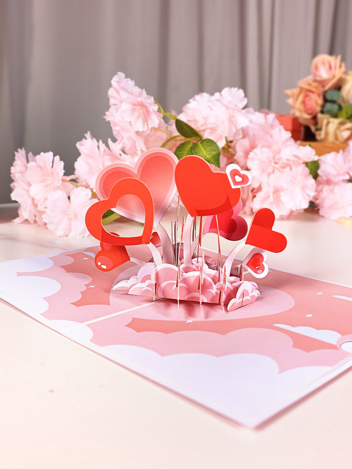 Valentine's Day Exploding Hearts Greeting Card