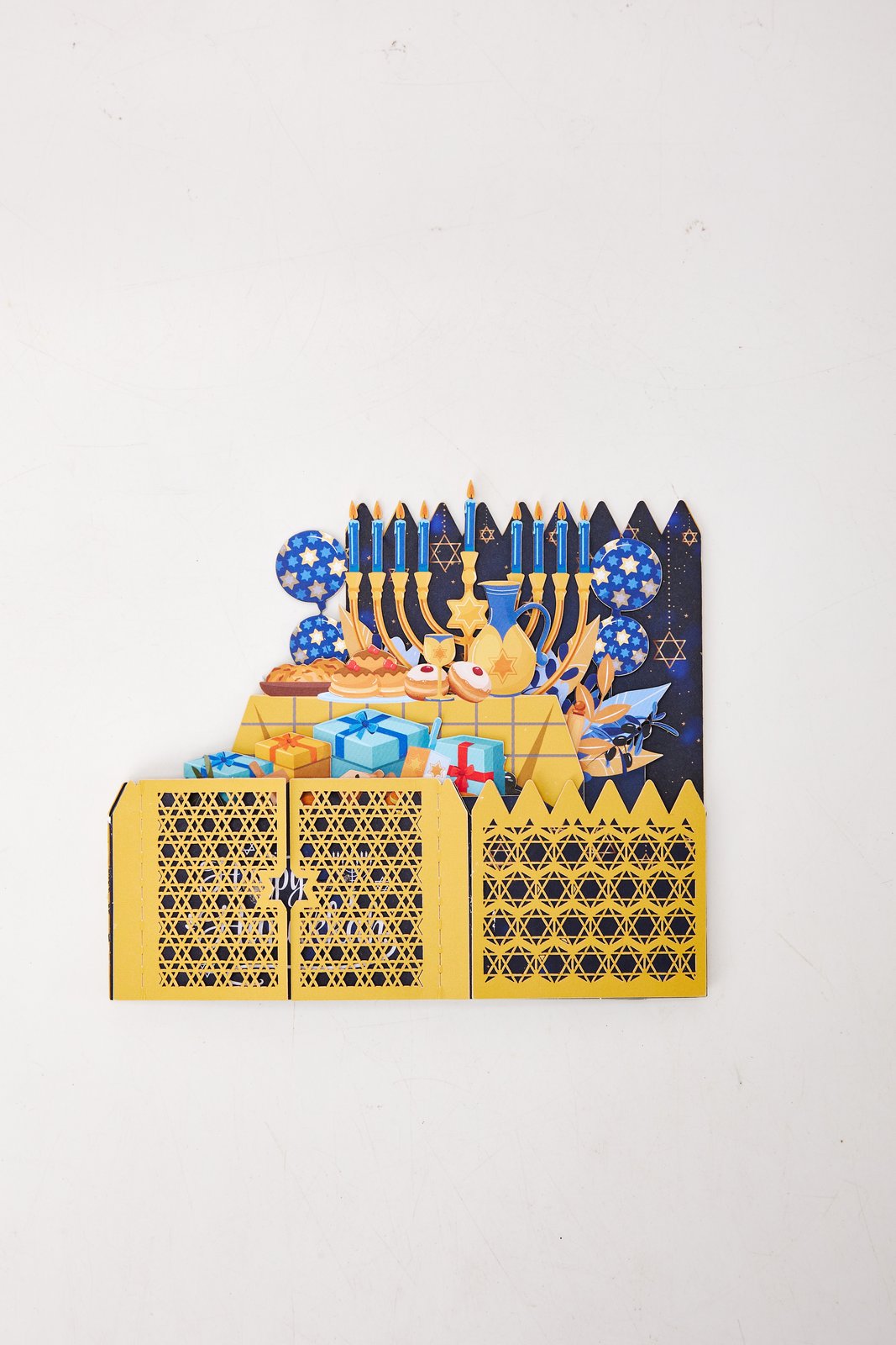 Hanukkah Double Door 3D Pop Up Card