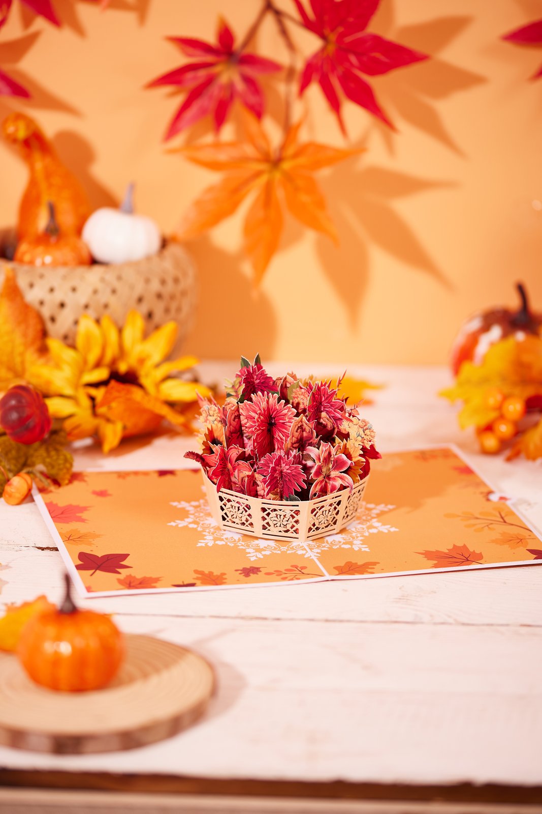 Autumn Flower Basket Greeting Card