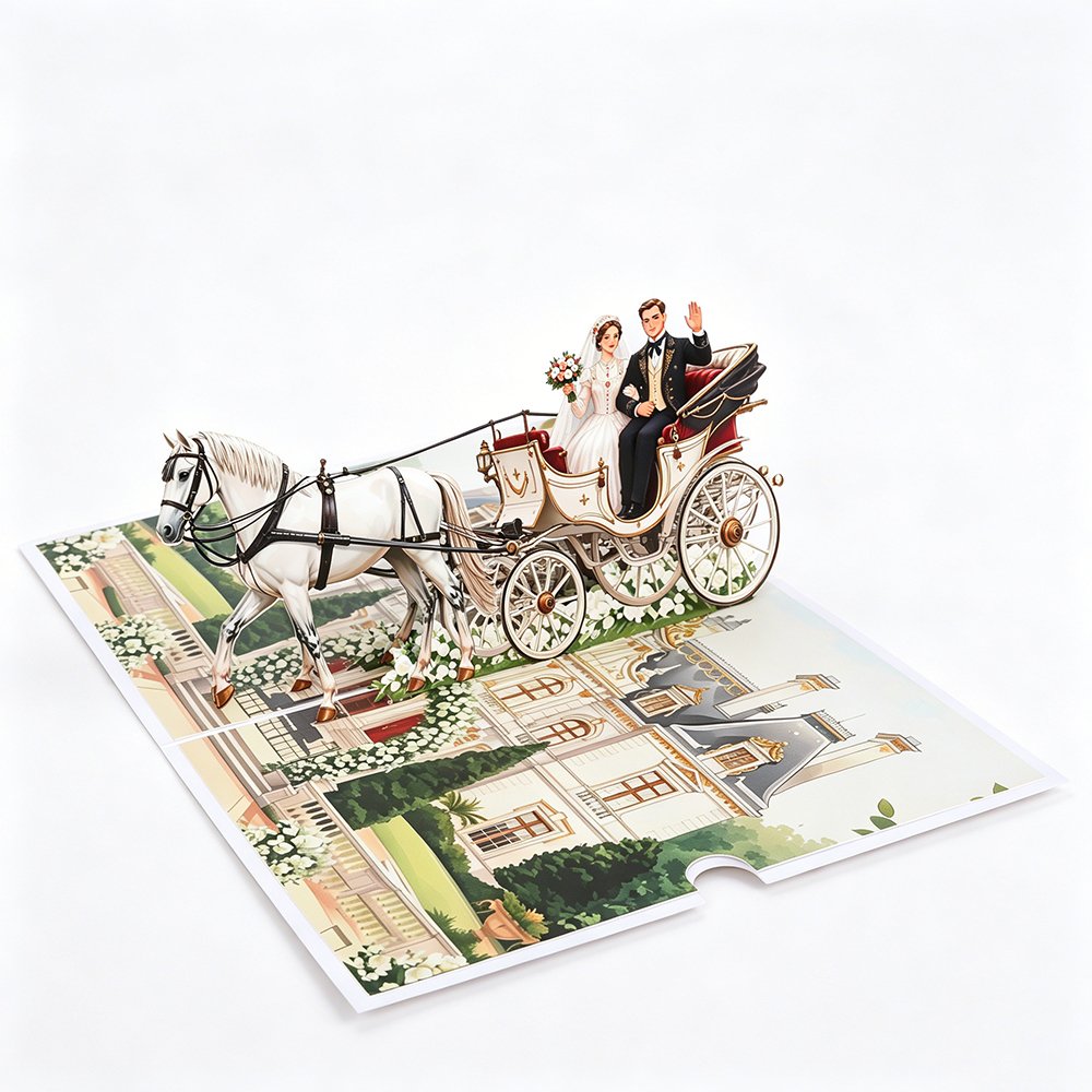 Wedding Horse Carriage Greeting Card