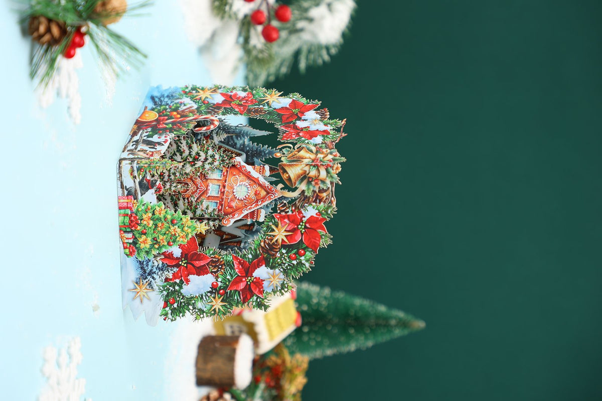 Christmas Floral Wreath Arch Card