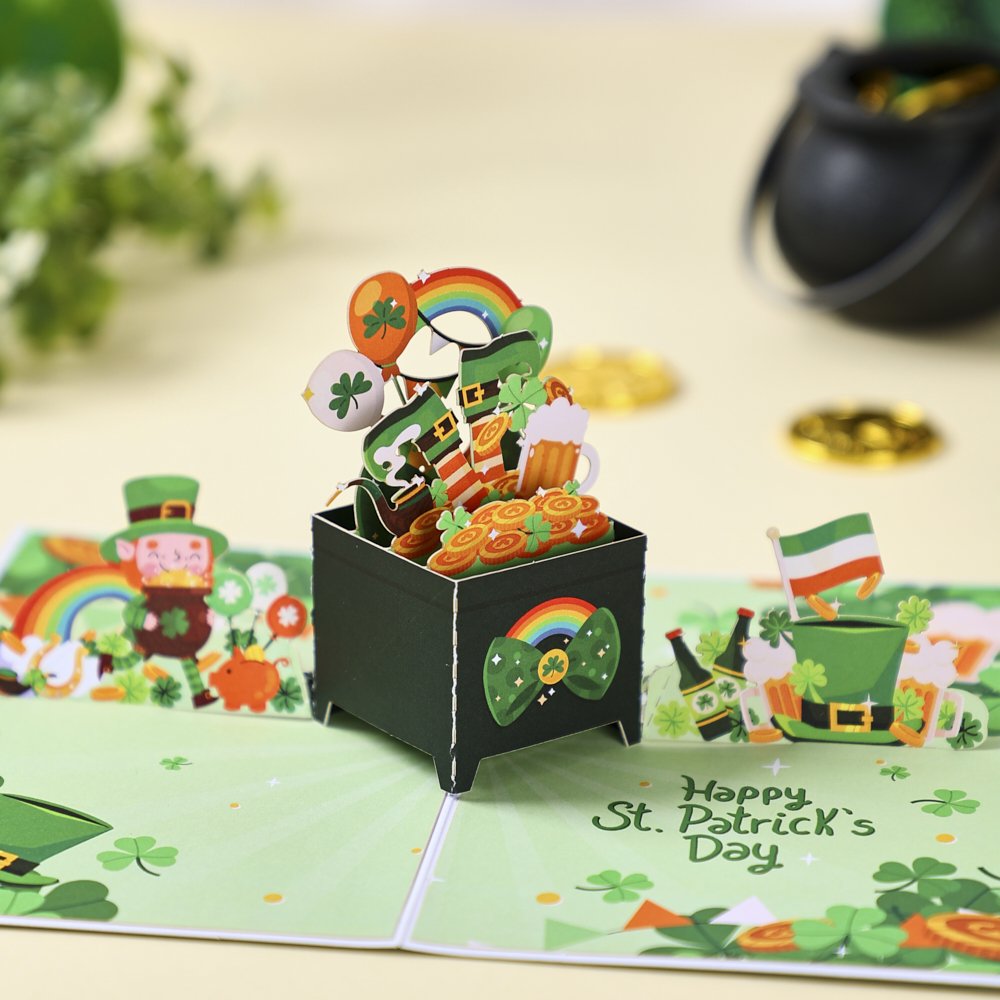 St. Patrick's Day Box 3D Pop Up Card